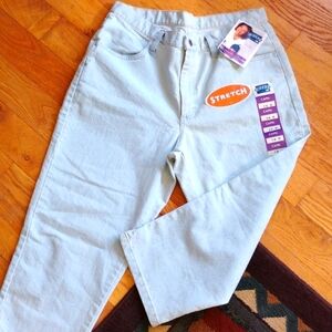👖 DEADSTOCK RIDERS  by Lee Light Blue CAPRI JEANS SZ 14 Vintage